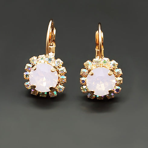 Auskari "Krāšņums II (Rose Water Opal)" ar Swarovski™ kristāliem